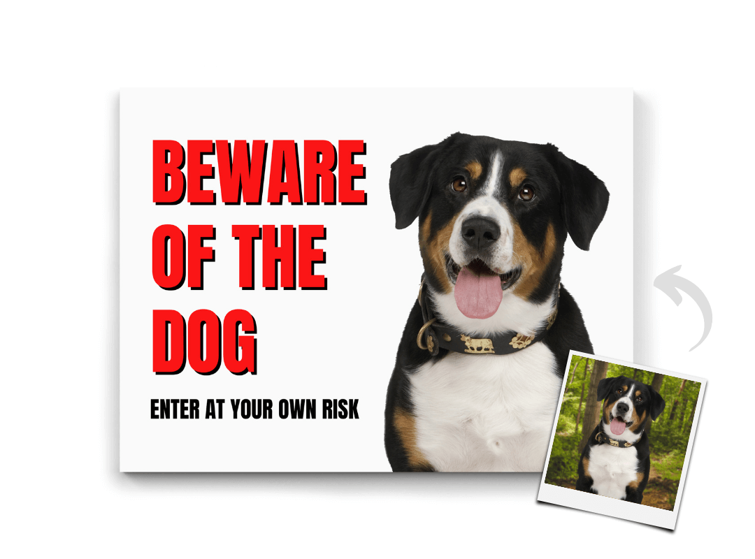 Personalized beware of dog sign with photo