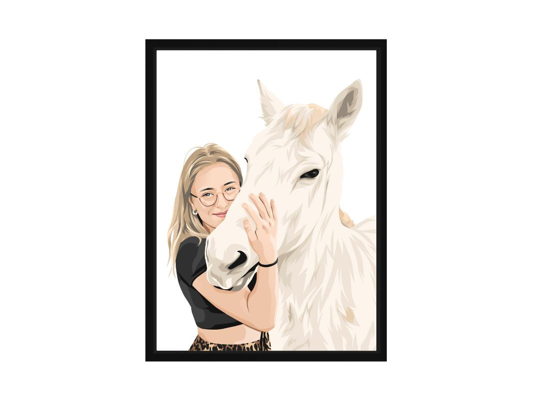 Pet and owner portrait