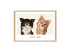 Load image into Gallery viewer, Huisdier portret beige met houte lijst en twee honden