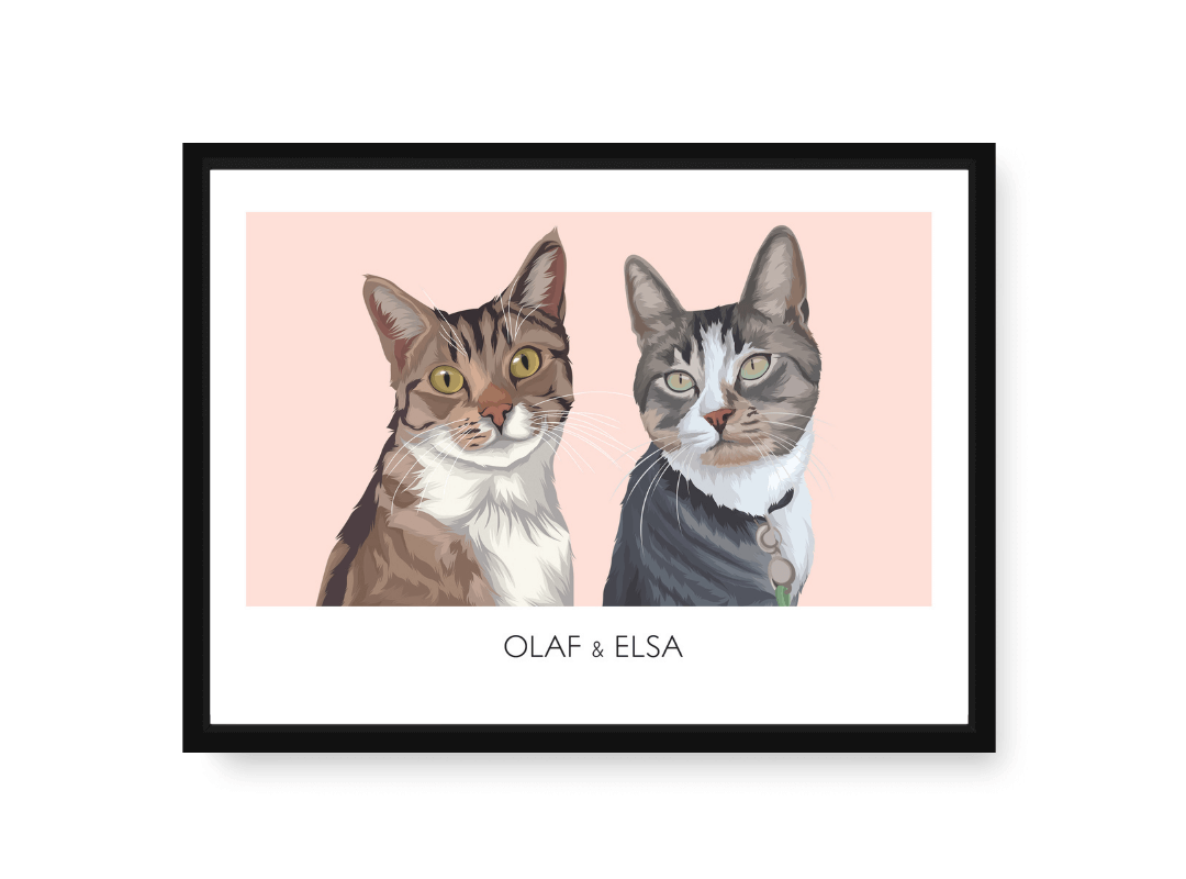 Huisdier portret roze met twee katten