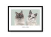 Load image into Gallery viewer, Huisdier portret groen met twee katten