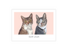 Load image into Gallery viewer, Huisdier portret roze zonder lijst en met twee katten