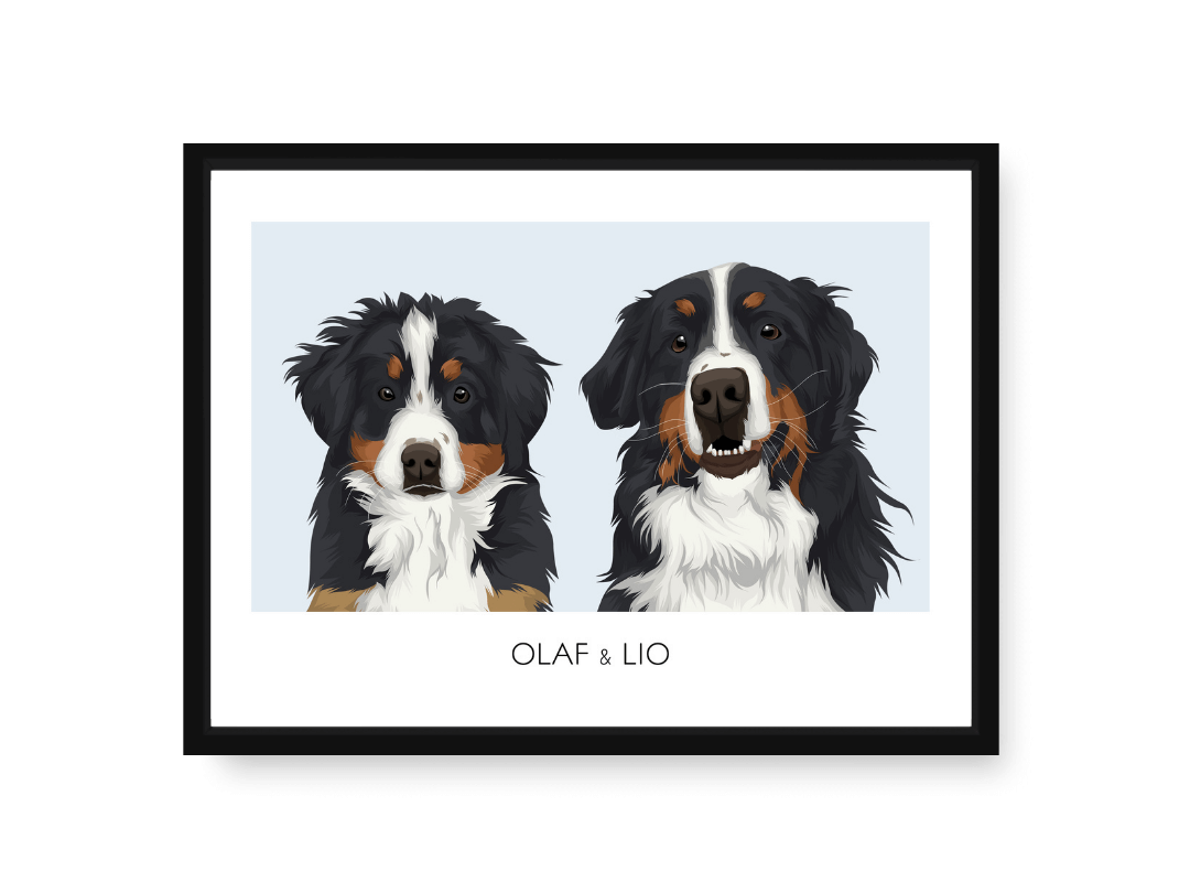 Huisdier portret met twee honden