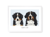 Load image into Gallery viewer, Huisdier portret blauw met twee honden
