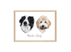 Load image into Gallery viewer, Huisdier portret houte lijst met twee honden